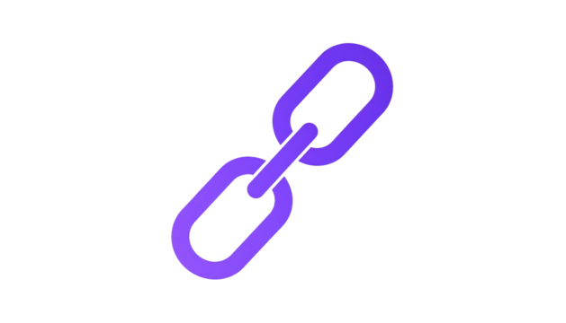 Simplified vector illustration of a purple chain link isolated against a solid black background