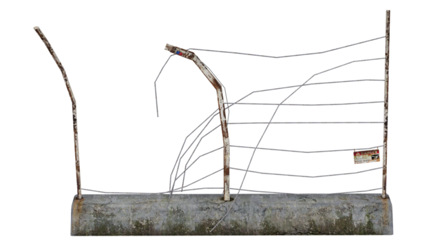 3d rendering broken fence dirty