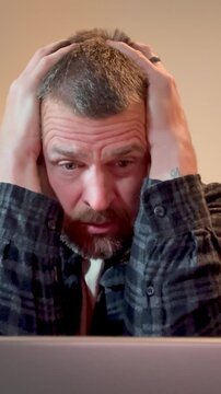 Remote Worker Struggling to Keep Sanity While Being Lonely Trying to Problem Solve in Dark Winter Days