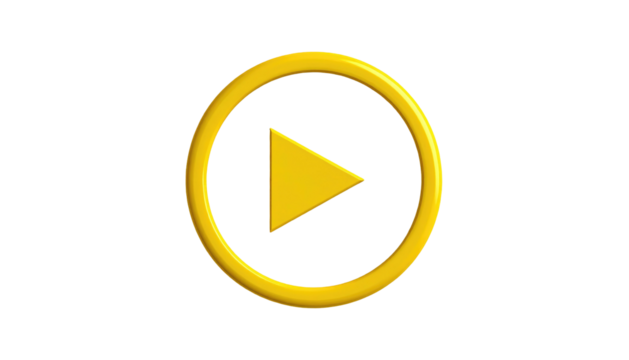 Golden play button icon centered on a black backdrop, ready for video or audio start; minimalistic presentation