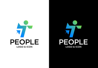 T person logo icon design vector modern and sophisticated style