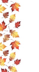 Collection of fall leaves on a white background with prominent copy space. Autumn nature concept for design element. Thanksgiving holiday.