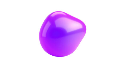 Glossy, purple, organically shaped blob floats in stark black space, reflecting gradients of light on its surface