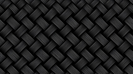 Seamless black woven pattern with textured details for design use