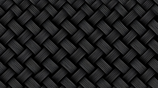 Seamless black woven pattern with textured details for design use