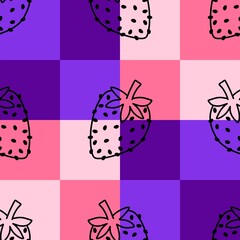Summer fruits seamless strawberries pattern for wrapping paper and fabrics and kids clothes print and fashion textiles