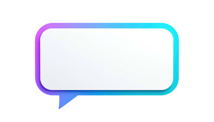 Fototapeta premium Isolated speech bubble with a gradient outline and white interior, set against a dark, transparent background