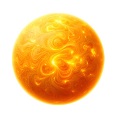 Vibrant abstract illustration of a glowing orange energy sphere with swirling patterns, resembling a fiery sun or plasma ball.
