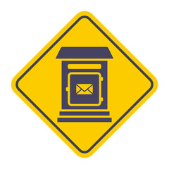 Black mailbox icon. Flat illustration.