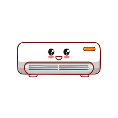 A cute air conditioner with a happy face illustration