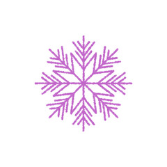 Purple crayon snow flake symbol ornament with icy and cold winter mood. Frost in xmas theme. Element for snowflake illustration, this snow and ice motif brings decorative touch perfect for holiday