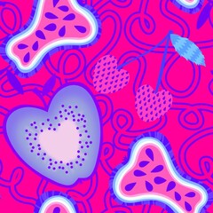 Summer fruit seamless apples and peers pattern for wrapping paper and fabrics and party accessories and kids print
