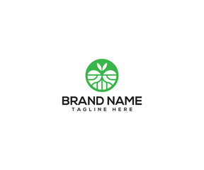 Green Logo Design with plant elements 