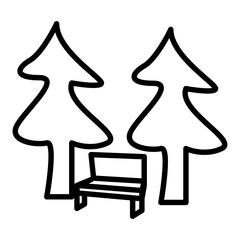 trees and bench at a park