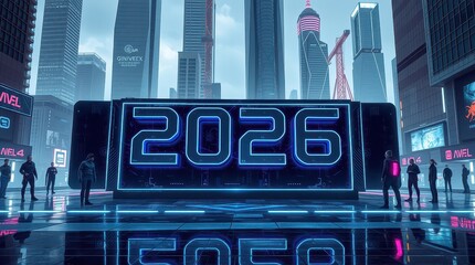 2026 New Year's Eve Neon Cyberpunk