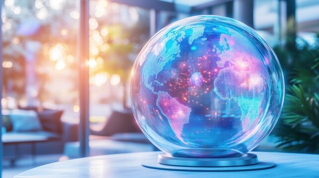 Global Network Globe: Futuristic Connection Concept