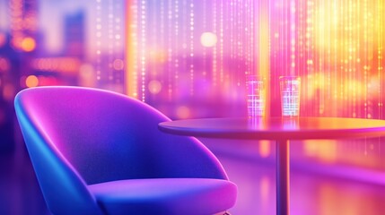 Neon Restaurant, Bar, Nightlife, Drinks, Modern Interior