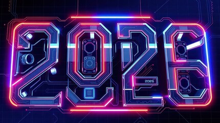 2026 New Year Cyberpunk Inscription