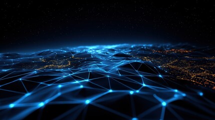 Network Data Visualization, Big Data, Futuristic Tech