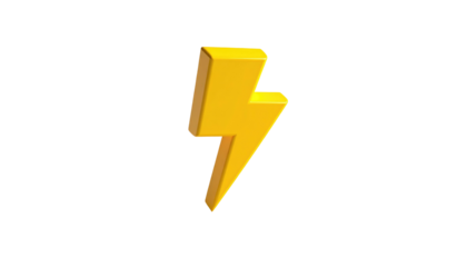 Bold yellow lightning bolt icon against a stark black background, creating high contrast and a striking visual