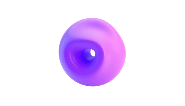 Abstract purple orb with swirling center, against a solid black backdrop, creating a futuristic, minimal composition