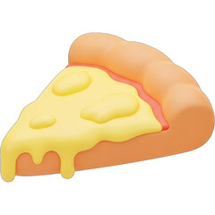 Deliciously Cheesy Pizza Slice with Melted Cheese Illustration.