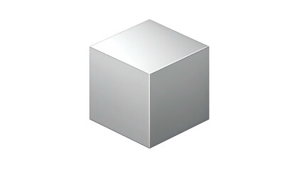 Fototapeta premium Isometric view of a white cube floating against a black background, simple and minimalist