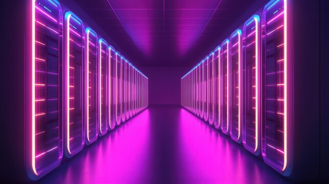 Server Room Data Center - High Tech Computing Network