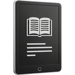 Digital Book Icon on Tablet Screen.