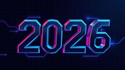2026 New Year Cyberpunk Inscription