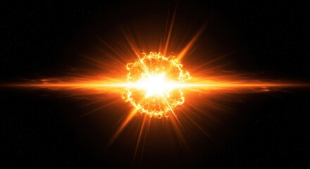 Fototapeta premium Intense cosmic energy burst showing a powerful solar flare or celestial ignition, abstract representation of extreme heat and light ,nebula ,intensity ,explosion