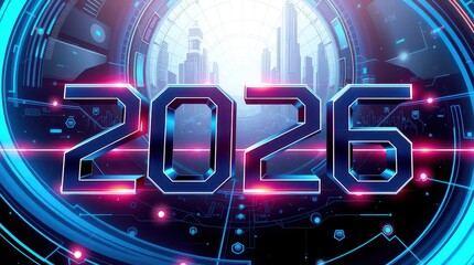 2026 New Year Cyberpunk Inscription