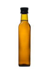Linseed oil square bottle isolated