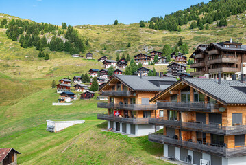 the mountain town of Riederalp in the Swiss alps