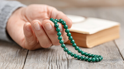 Ashura day reflection concept with tasbeeh rosary