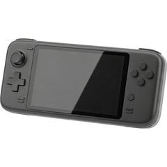 Sleek Black Handheld Gaming Console with Modern Design and Ergonomic Controls.