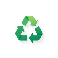 Fototapeta premium Green Recycle Symbol Made of Folded Arrows Representing Sustainability
