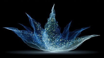 Abstract Glass Sculpture - A Captivating Display of Light and Form.