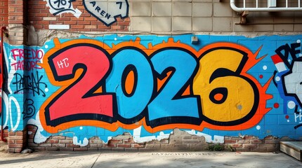 2026 graffiti on the street on the wall
