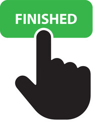 Obraz premium Index finger about to press a green finished button