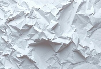 Deep creases and folds in a crumpled sheet of white paper,   creased paper,  design