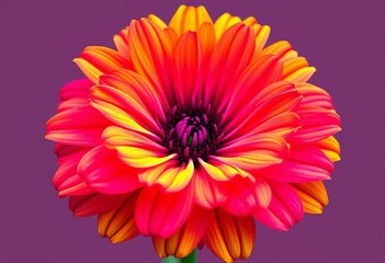 Obraz premium Gradient-colored dianthus flower icon, stylized design, abstract, art