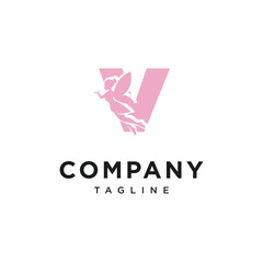 Letter V Magic Fairy Logo Icon Vector