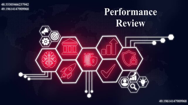 Digital performance review concept displaying worldwide data and business analytics, Internet infrastructure concept map Abstract technology background - Powered by Adobe