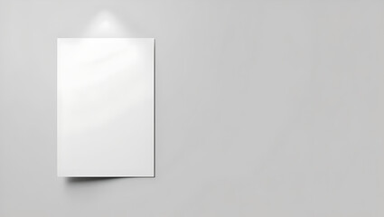 Vertical Blank Poster Mockup with Spotlight on Grey Wall