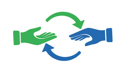 Hands forming a circular recycling symbol an iconic graphic silhouette