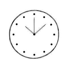 Hand-drawn clock face illustration depicting time management and scheduling