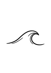 Abstract Wave Line Art Icon Minimalist Aquatic Symbol on Clean Background