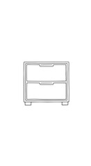 Simple Vector Drawing of a Two-Drawer Cabinet on White Background