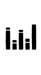 Data Representation A Black and White Illustrated Graph Icon for Statistics